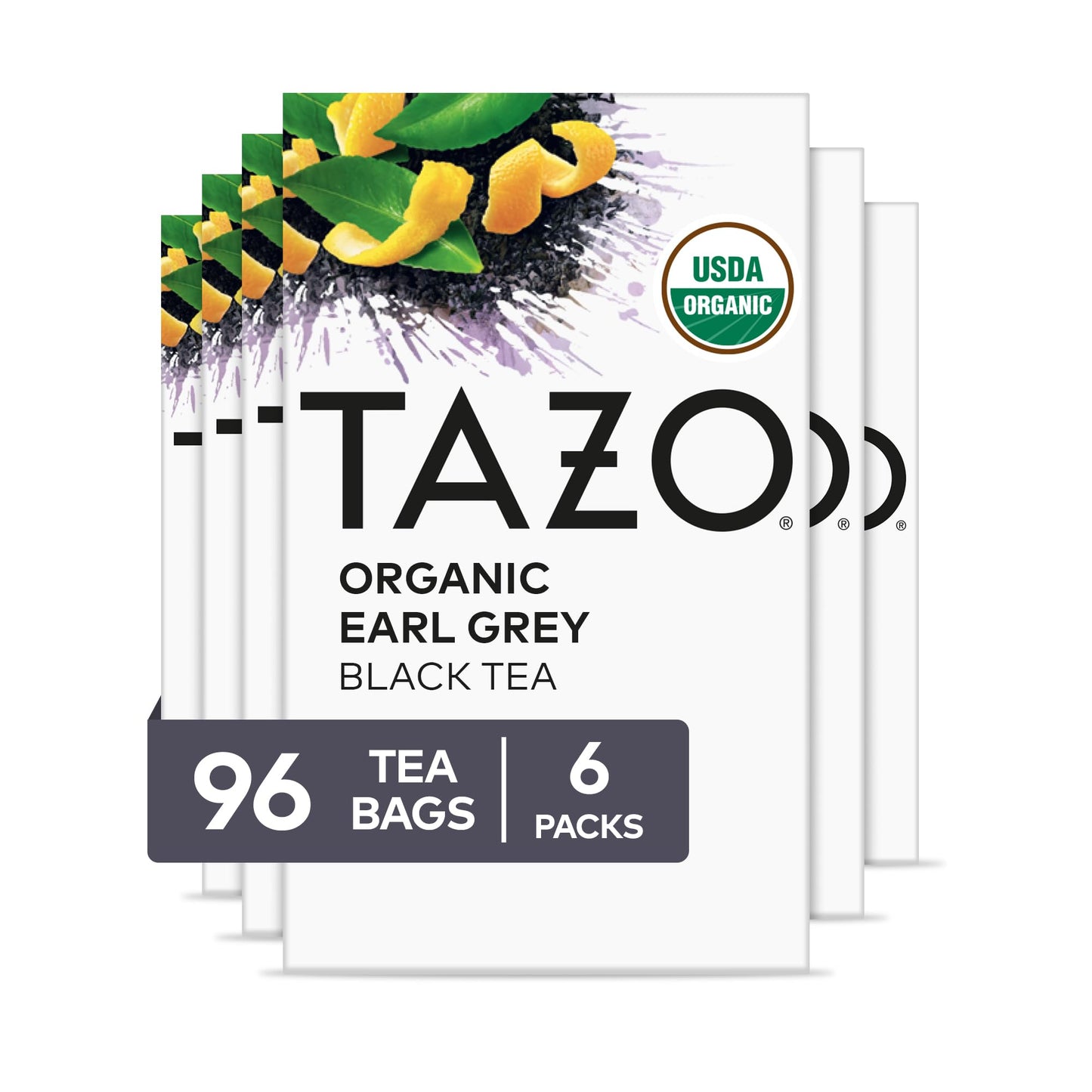 TAZO Organic Earl Grey Tea, High Caffeine, 96 Tea Bags, Pack of 6, Model 69591048