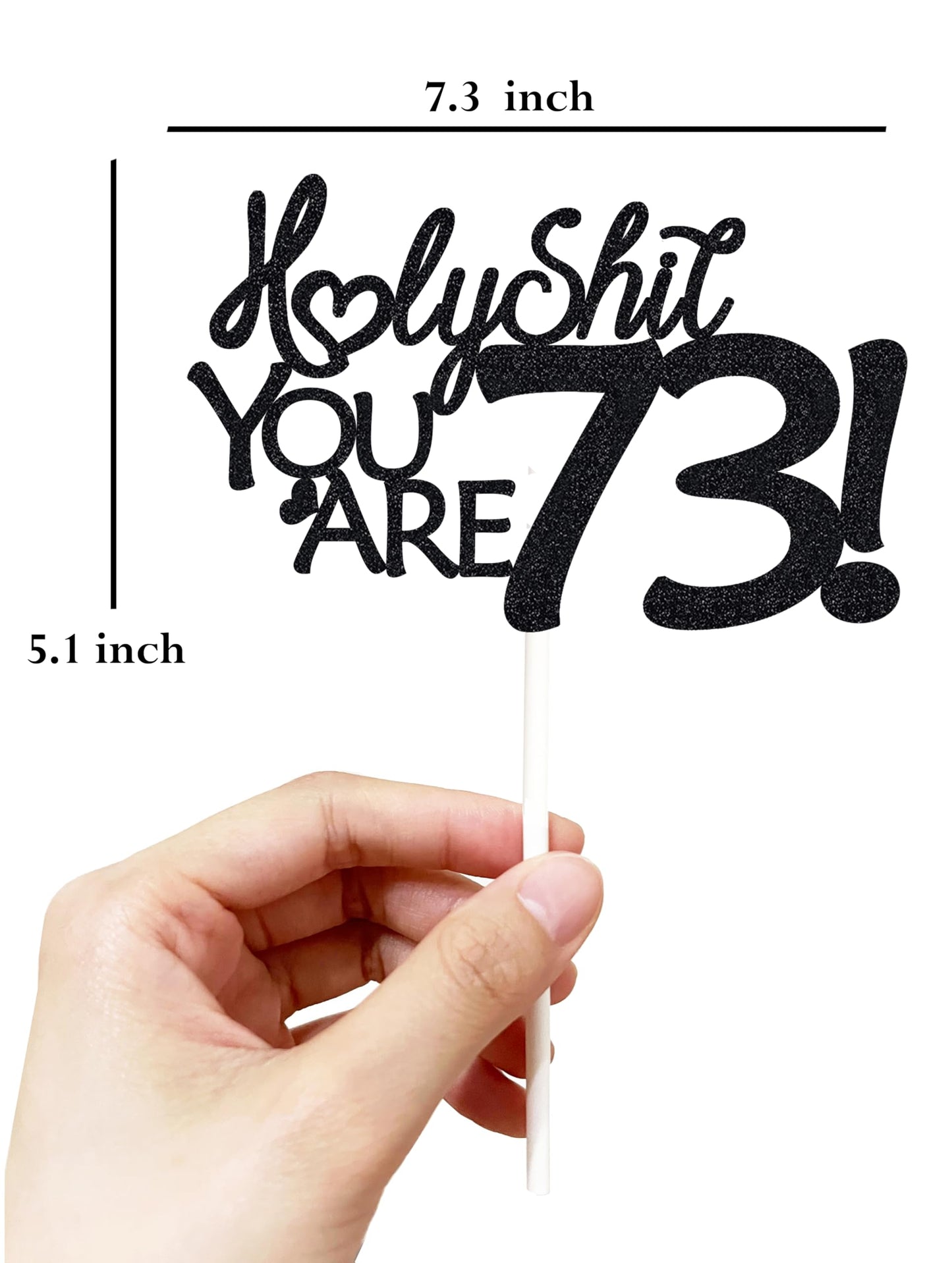 Happy 73Rd Birthday Cake Topper 73 Birthday Cake Toppers-Black Glitter, Funny 73Rd Cake Topper For Men For Women, 73Rd Birthday