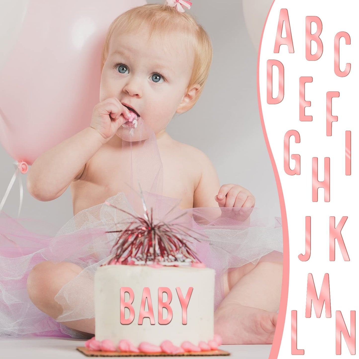 124 Pcs Acrylic Number Alphabet Cake Topper Diy Personalized Name Cupcake Toppers With A-Z Letter Custom Your Birthday Party Cak