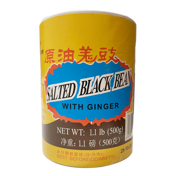 Yang Jiang Preserved Black Beans With Ginger, 1Lb.