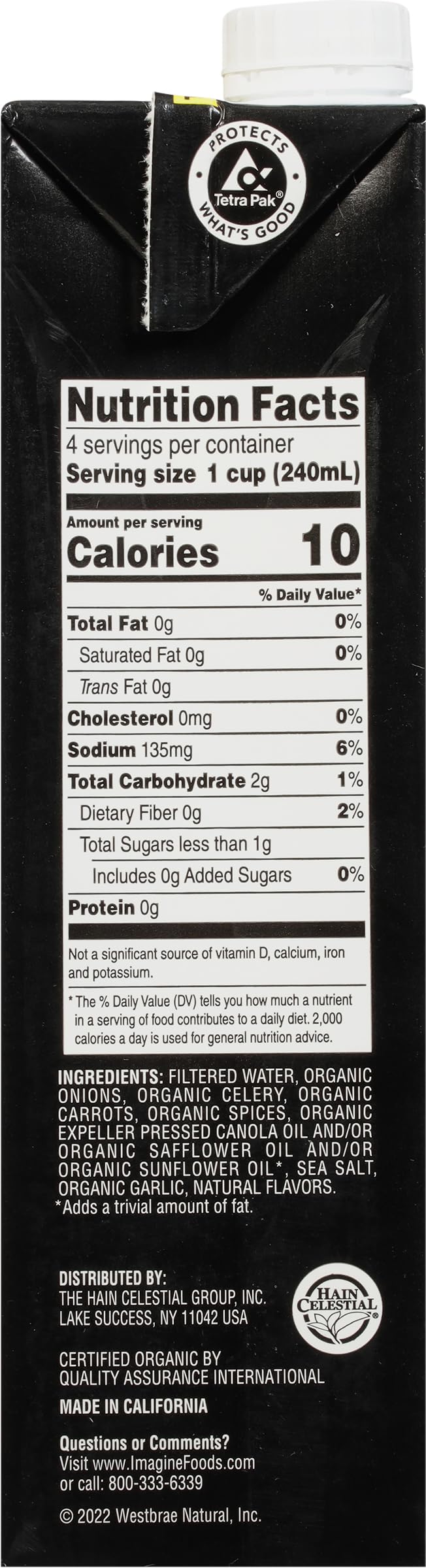 Imagine Organic Low Sodium Vegetarian No-Chicken Broth, 32 Fl Oz (Pack Of 6)