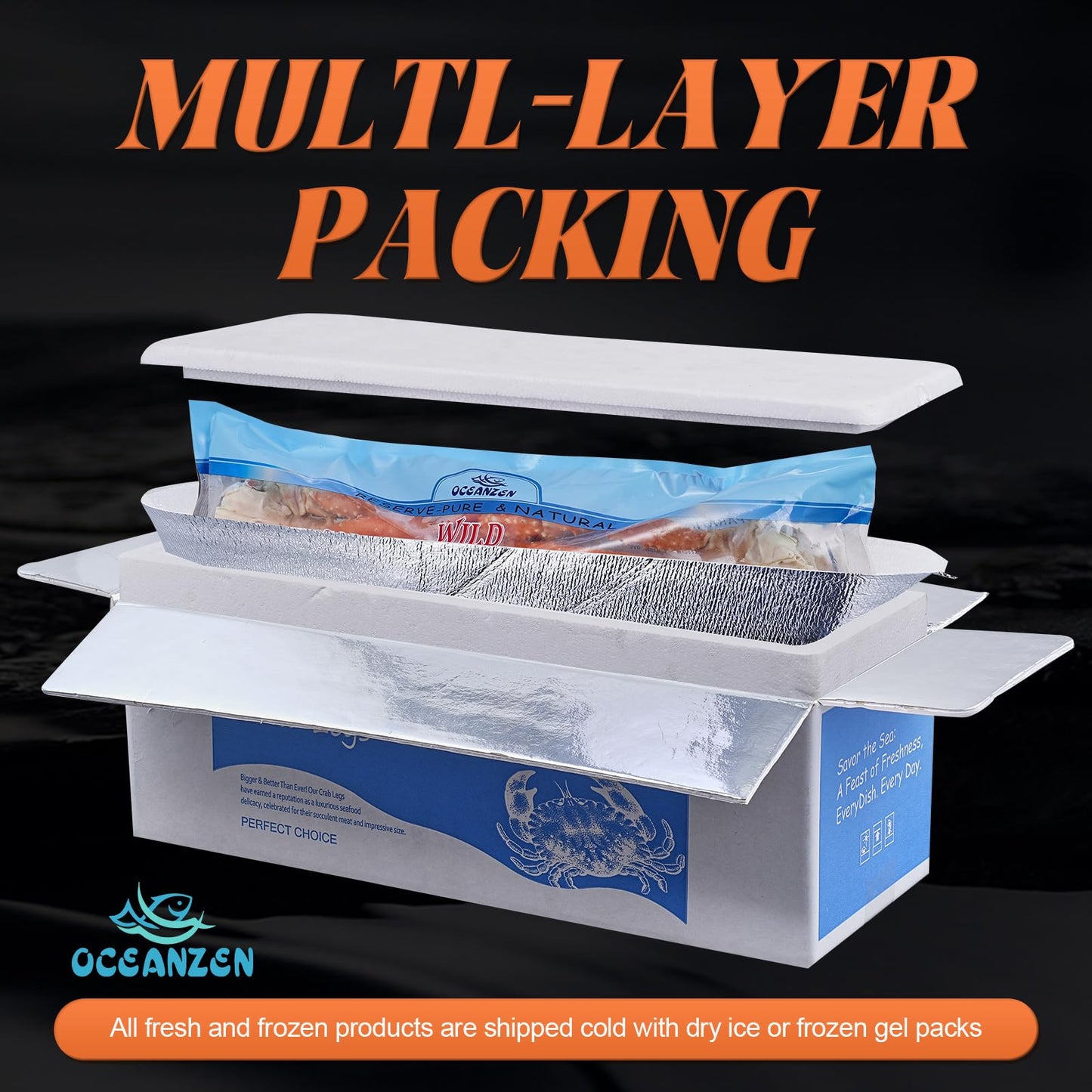 Oceanzen: Largest Size Colossal Alaskan Red King Crab Legs (10 Lbs) - Overnight Shipping Monday-Thursday