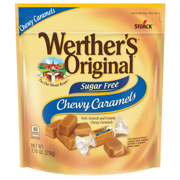 Werther'S Original Sugar Free Chewy Caramels, 7.7 Oz., Individually Wrapped