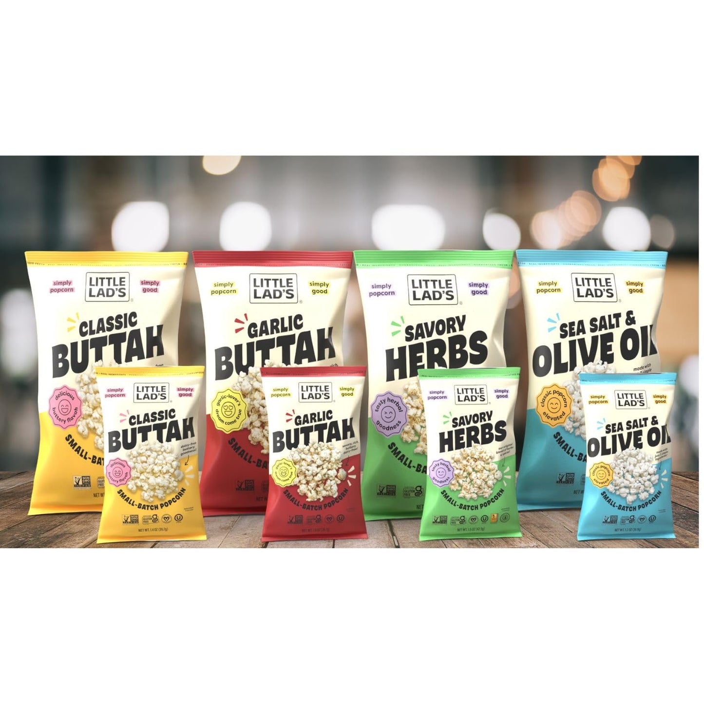 Little Lads Healthy Popcorn (Sea Salt & Olive Oil) - Vegan, Gluten-Free, Non-Gmo Mediterranean Style Popcorn With Fresh Sea Salt