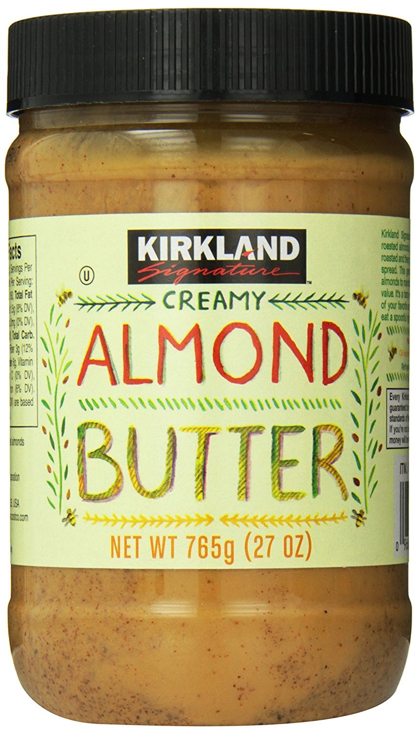Kirkland Signature Creamy Almond Butter, 27 Ounce - Pack of 3 Jars, Nutritious Snack