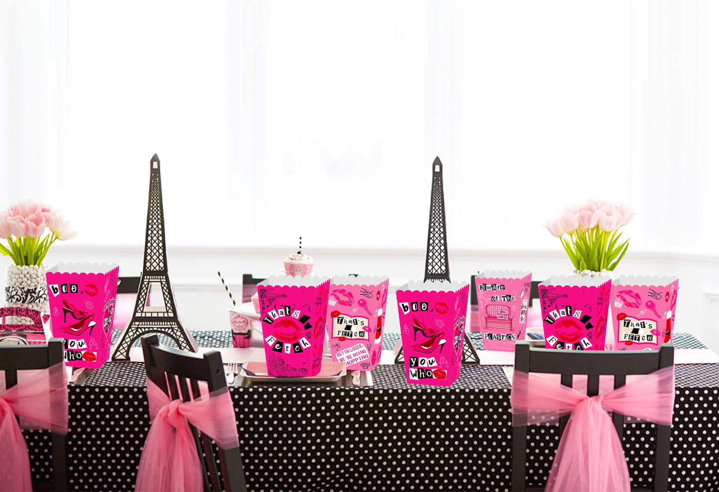 Laventy Mean Girl Popcorn Boxes Mean Girl Birthday Party Decoration Popcorn Boxes For Wedding Bridal Shower Bachelorette Theme G