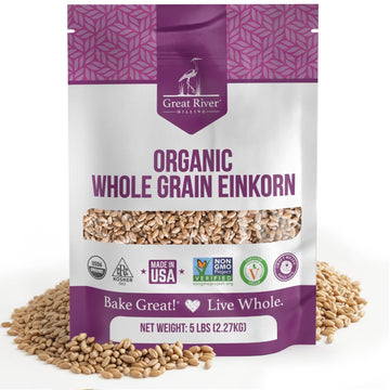 Great River Milling Einkorn Wheat Berries | Whole Grain Ancient Wheat | Non-GMO, High-Protein, Kosher | Mill at Home as All-Purp