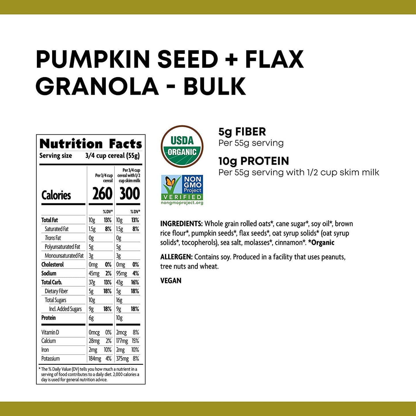 Nature'S Path Organic Pumpkin Seed + Flax Granola, 25 Lb (Pack Of 1), Non-Gmo