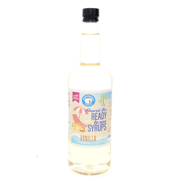 Hypothermias Shaved Ice & Snow Cone Syrup - BPA-Free Recyclable Plastic Bottle Quart (32 Fl. Oz) - Vanilla - Non-GMO 100% Pure C