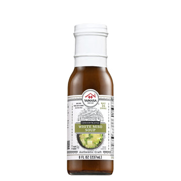 Yamasa, White Miso Soup Concentrate, Japanese Tradition, Non-Gmo, No Msg Added, No Fish, Serves 16 Bowls, 8Fl Oz