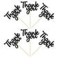 Gyufise 36 Pack Thank You Cupcake Toppers Black Glitter Thanksgiving Cupcake Picks Decorations For Baby Shower Boys Girls Birthd