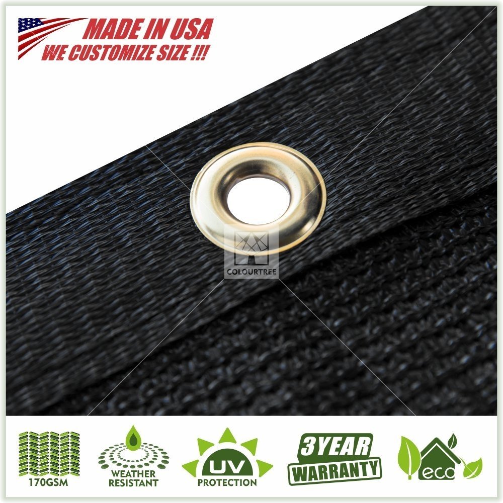 Colourtree Customized Size Fence Screen Privacy Screen Black 6 X 46 - Commercial Grade 170 Gsm - Heavy Duty - 3 Years Warranty -