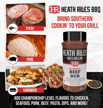 Heath Riles BBQ Beef Rub Seasoning, Champion Pitmaster Recipe, 2 lb Refill Bag