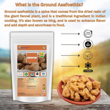 Neotea Organic Asafoetida | Pure Organic Hing | 300 Gm (10.58 Oz) | Hengu Ingu Kayam And Ting Whole | 100% Pure And Organic Food