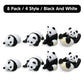 Meekoo 8 Pieces Miniature Panda Decor Cute Plastic Panda Figurines Mini Birthday Decorations Cake Topper Decoration For Party Supplies
