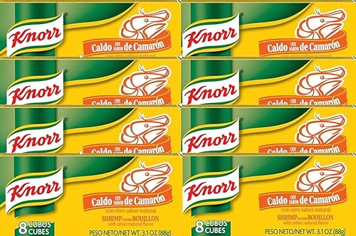 Knorr Bouillon Cubes, Shrimp 3.1 oz -- 8 Boxes With 8 Cubes Per Box