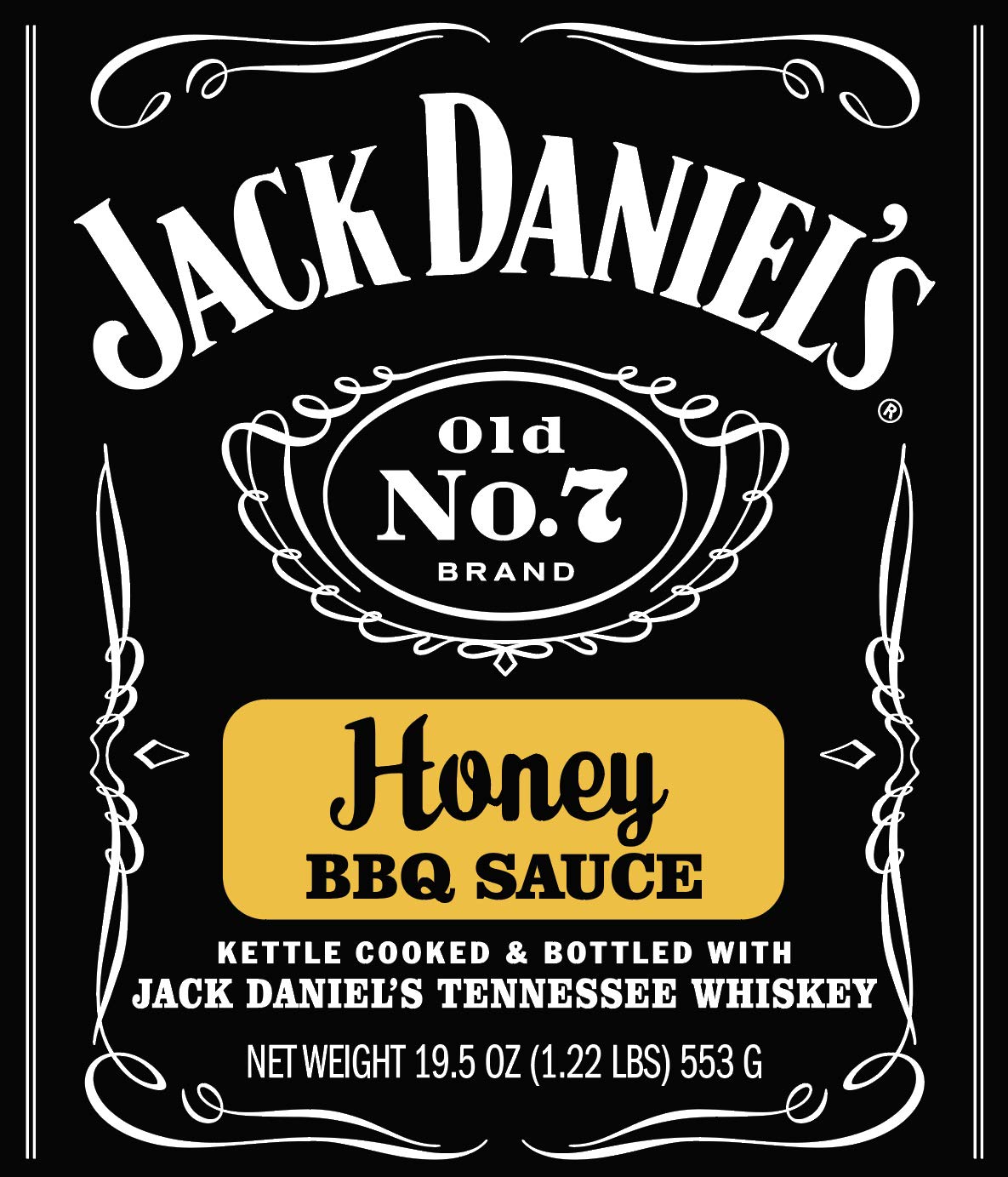 Jack Daniel'S Old No. 7 Honey Bbq Sauce - Authentic Small Batch Jack Daniels Bbq Sauce - Preservative Free - 19.5 Oz