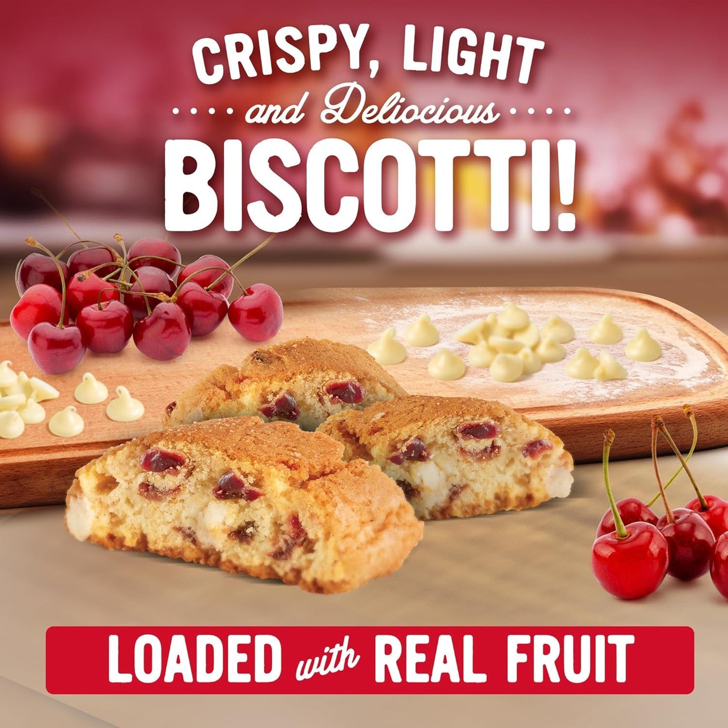 Coopar Street Snacks Cherry White Chip Twice Baked Cookies 22Oz