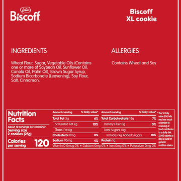 Lotus Biscoff Cookies, Caramelized Biscuit Cookie Snack, Dispenser Box (20 Sleeves Of 2 Extra Large Cookies) Vegan, 0.9 Ounce (P