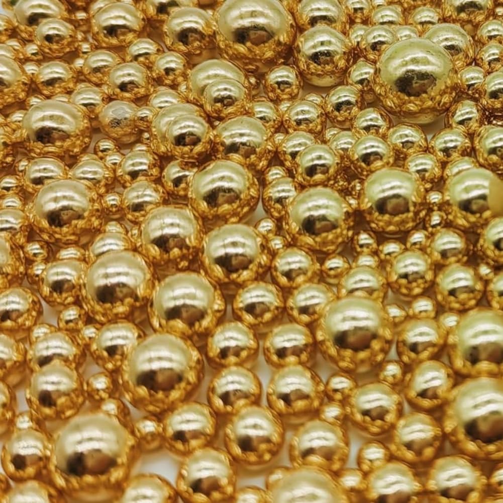 Edible Super Gold Sugar Pearls Sprinkles Candy Mix Size Pearls Cake Decorations Cupcake Toppers Cookie Decorating Perfect For We