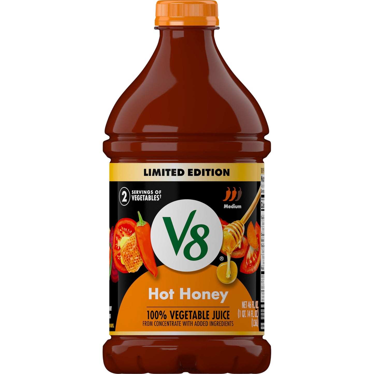 V8 Hot Honey 100% Vegetable Juice, 46 fl oz Bottle