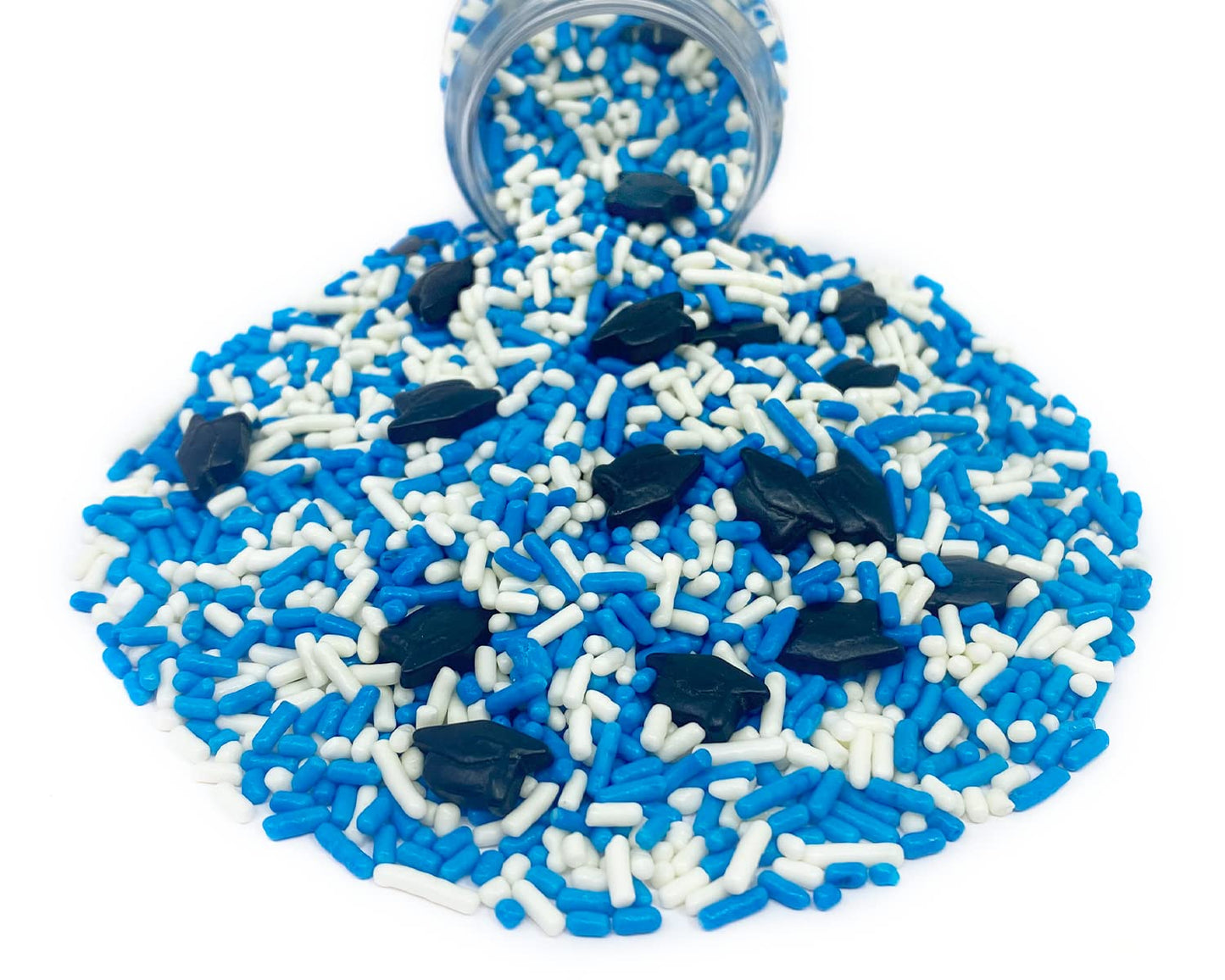 Mystic Sprinkles Graduation Day Sprinkles Mixes (Graduation Day! Blue & White Sprinkle Mix 3.8Oz)