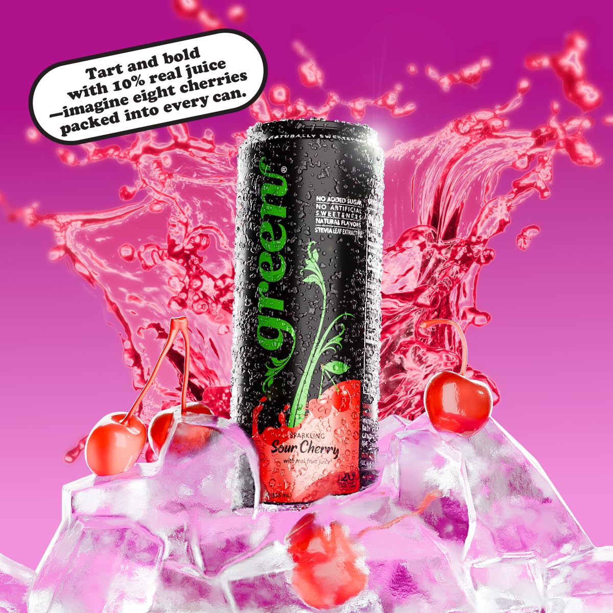 Green Cola Carbonated Soft Drinks Variety Pack - No Added Sugar, Naturally Sweetened with Stevia - Pack of 6 Cans, 12 Fl Oz