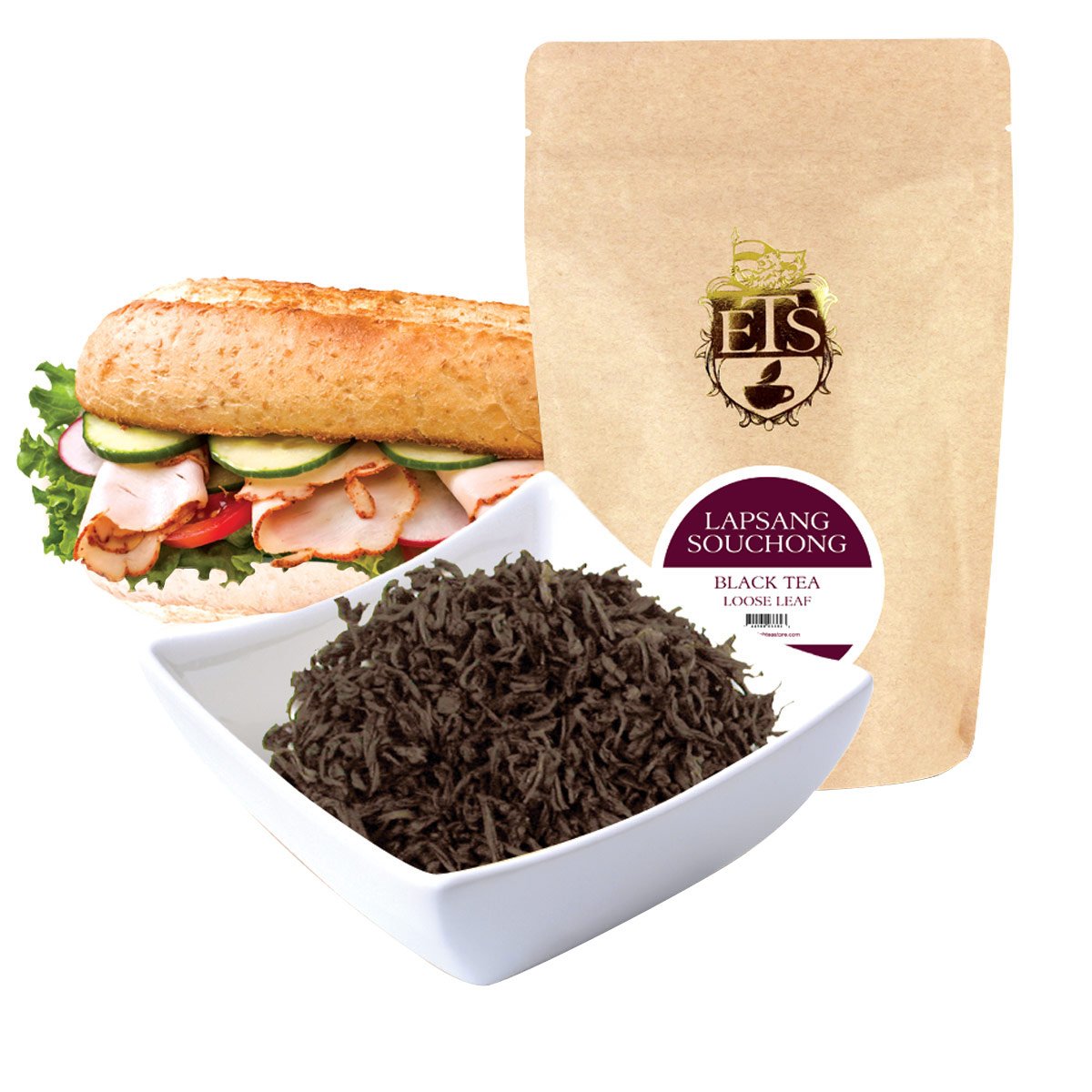 English Tea Store Loose Leaf Black Tea Pouches, Lapsang Souchong, 4 Ounce