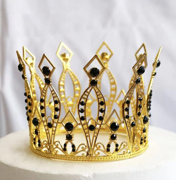 Crown Cake Topper Rhinestone Crystal Handmade Tiara Cake Decoration For Birthday Prom Party