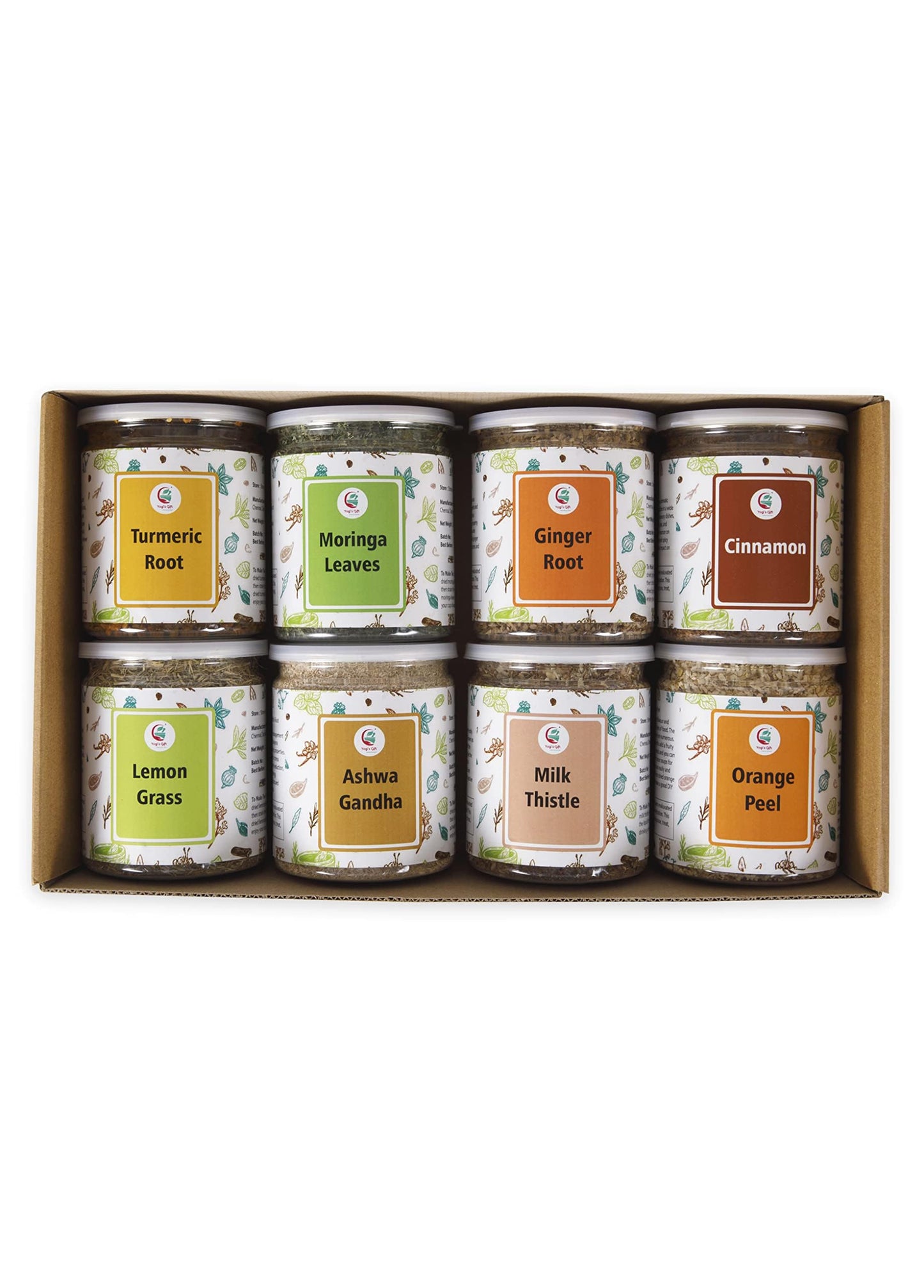 YOGI’S GIFT Loose Leaf Tea Set - Variety of 8 Herbs, 450 Servings, 8 Count