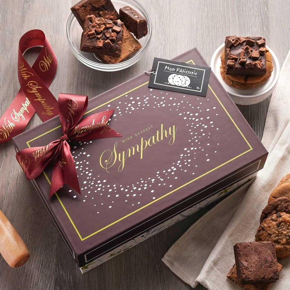 Broadway Basketeers Sympathy Gift Basket, Assorted Brownies & Cookies, 22 Count, Individually Wrapped, 18 Count Color