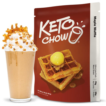 Keto Chow Keto Meal Replacement Shake Powder, Low Carb, 40 Ounce, Protein Rich, Maple Waffle Flavor