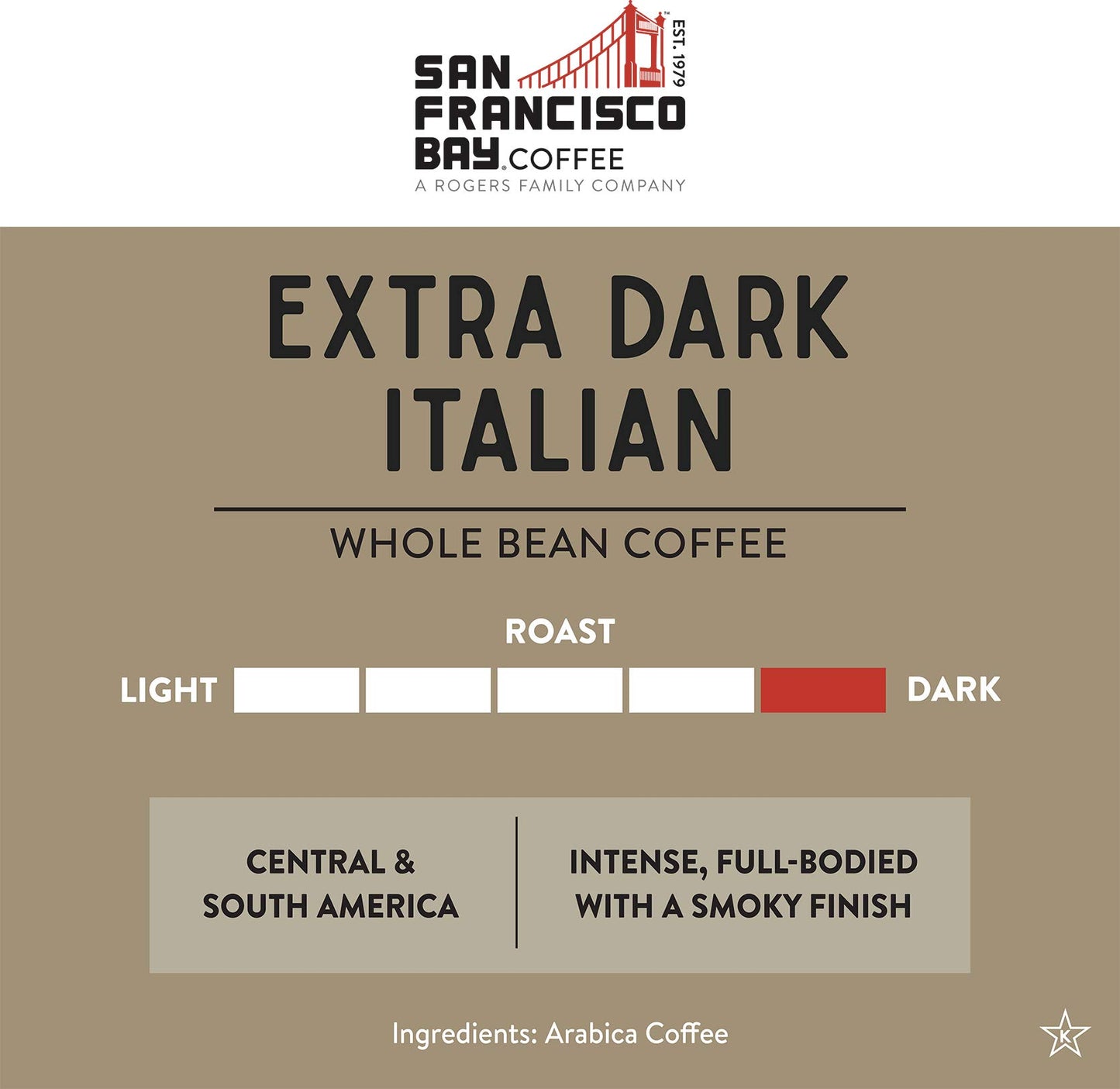 San Francisco Bay Whole Bean Coffee - Extra Dark Italian (2Lb Bag), Dark Roast