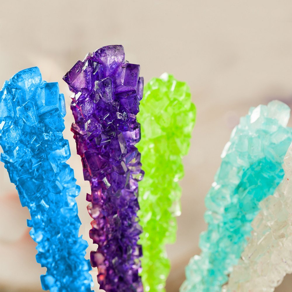 Extra Large Rock Candy Sticks: 144 Blue Rock Candy Sticks - Blue Raspberry - Individually Wrapped For Weddings, Bridal Showers, Receptions, Candy Buffet, Party Favors, Old Fashioned Espeez Bulk Candy
