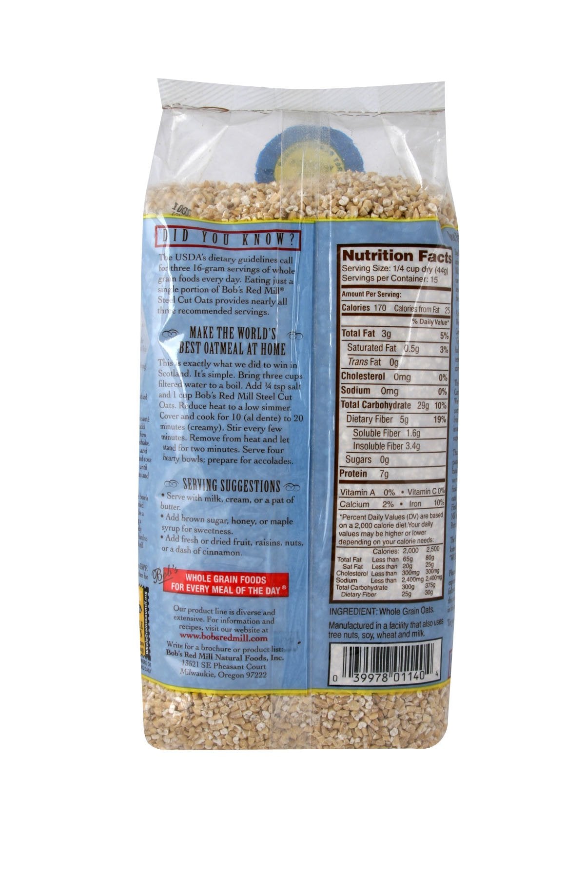 Bob's Red Mill, Oats, Steel Cut, 24 oz
