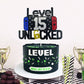 Happy 15Th Birthday Video Game Cake Topper Level 15 Unlocked Cake Topper For Kids Boys Girls 15-Years-Old Birthday Party Decorat