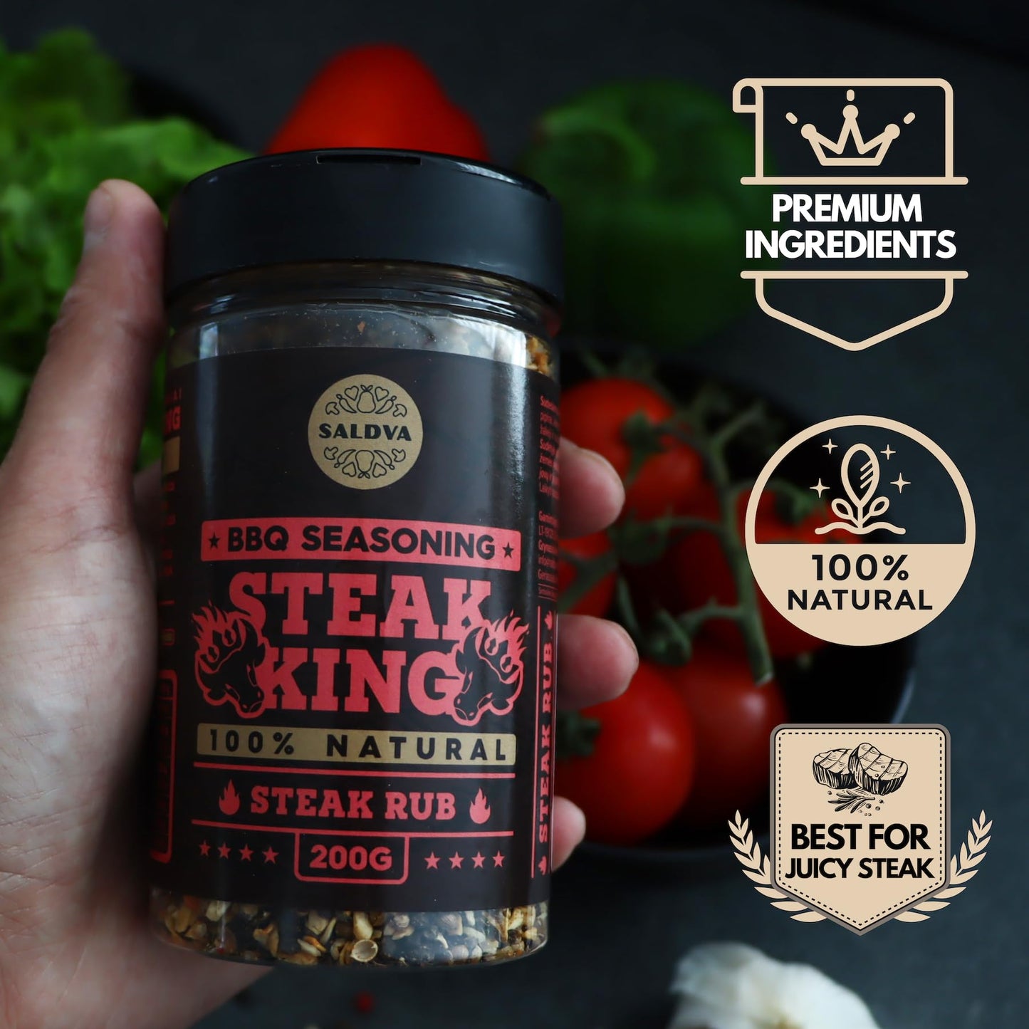 Steakhouse Collection Enhanced Seasonings – Black Garlic, Truffle, Steak King & Spg Bbq Rubs | Pack Of 4 | Gourmet Grill Gift | 100% Natural Flavor Boost