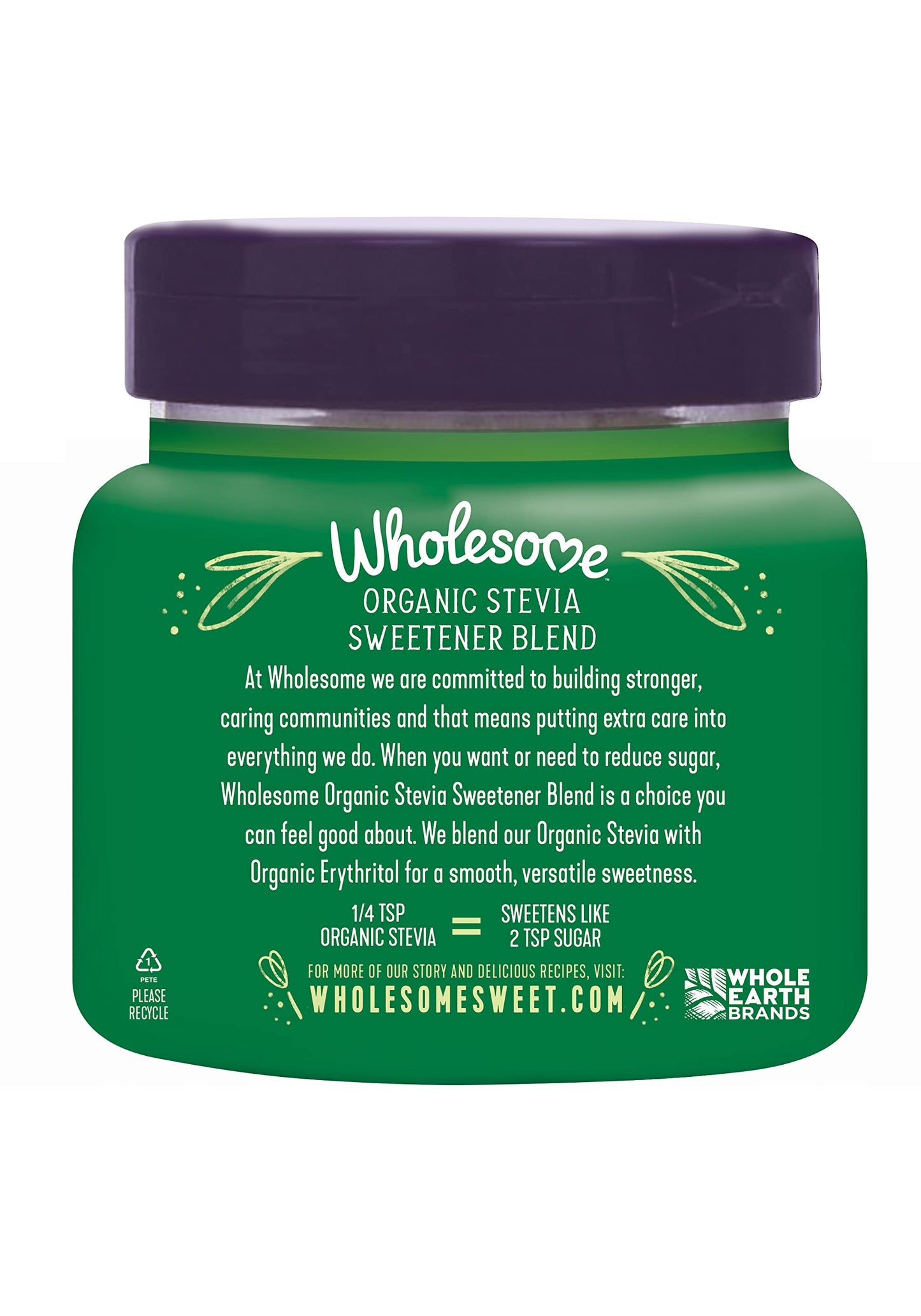 Wholesome Organic Stevia, Zero Calorie Sweetener Blend, Non Gmo & Gluten Free, 6 Oz Jar (Pack Of 1)