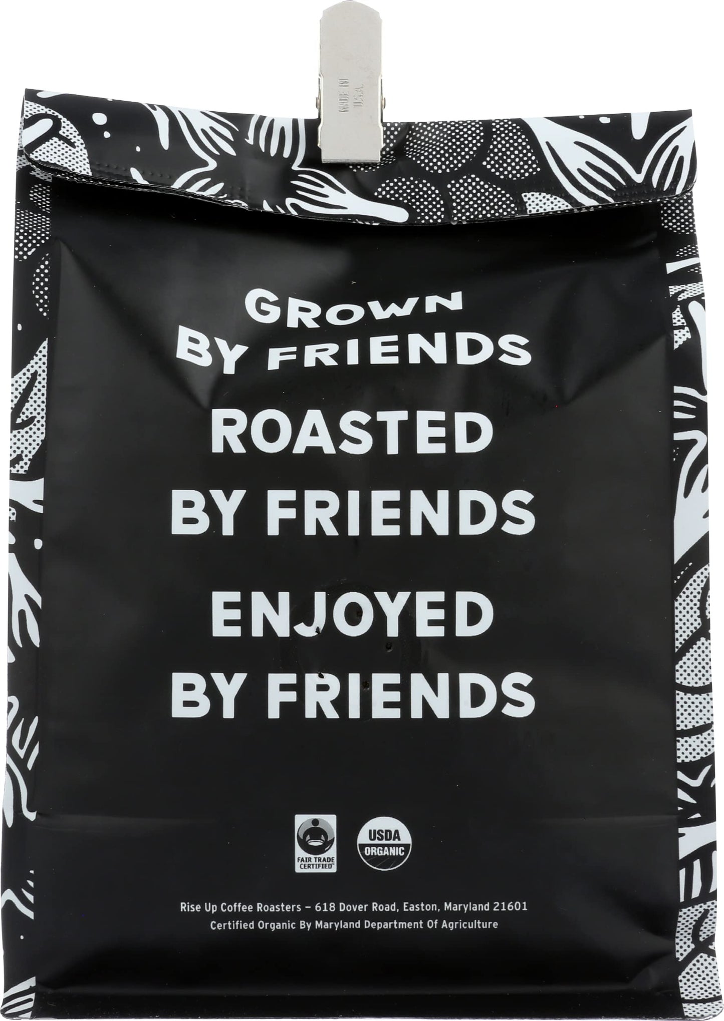 RISE UP COFFEE ROASTERS Organic Espresso Whole Bean Coffee, 12 oz, Fair Trade Certified