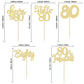 Gyufise 30Pcs Happy 80Th Birthday Cake Topper, Gold, For Birthday Anniversary Party Decorations