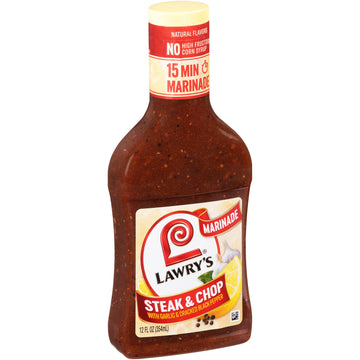Lawry'S Steak & Chop With Garlic & Cracked Black Pepper Marinade, 12 Fl Oz (Pack Of 6)