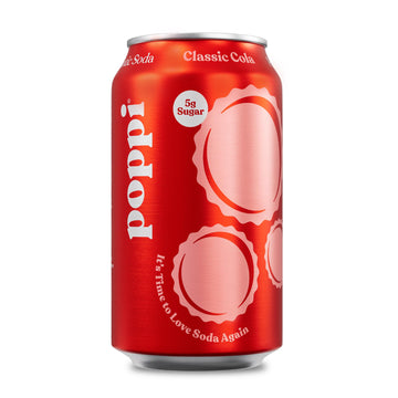 poppi Sparkling Prebiotic Soda with Apple Cider Vinegar, Classic Cola Flavor, 12 Fl Oz (Pack of 12)