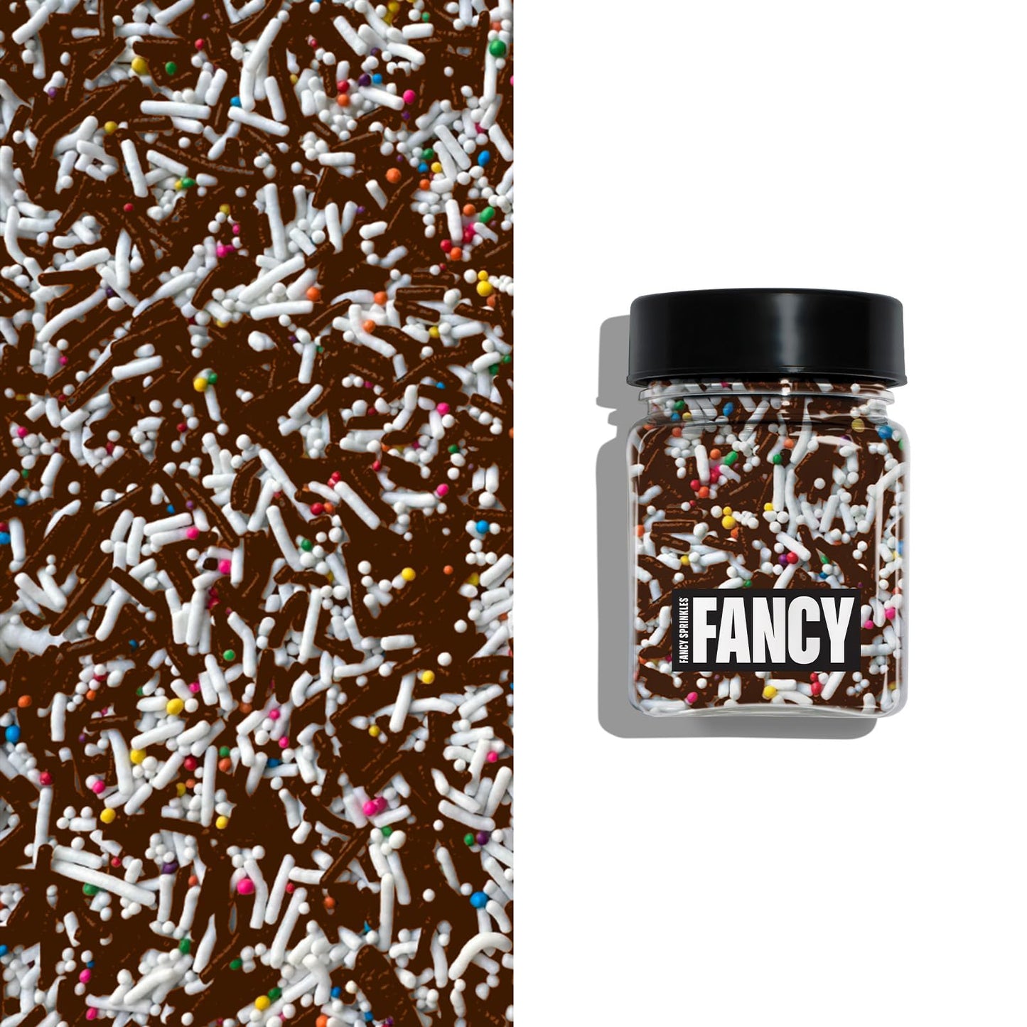 Fancy Sprinkles Chocolate Jimmies, Rainbow Jimmies, 2 OZ, Classic Twist, Limited Edition, Dessert Decorating Sprinkles for Ice Cream & Cakes