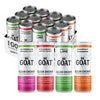 BeGOAT CLEAN Energy Drink Variety Pack - 200mg Caffeine, Non-GMO, Vegan, Gluten-Free, 12 Fl Oz, Pack of 12