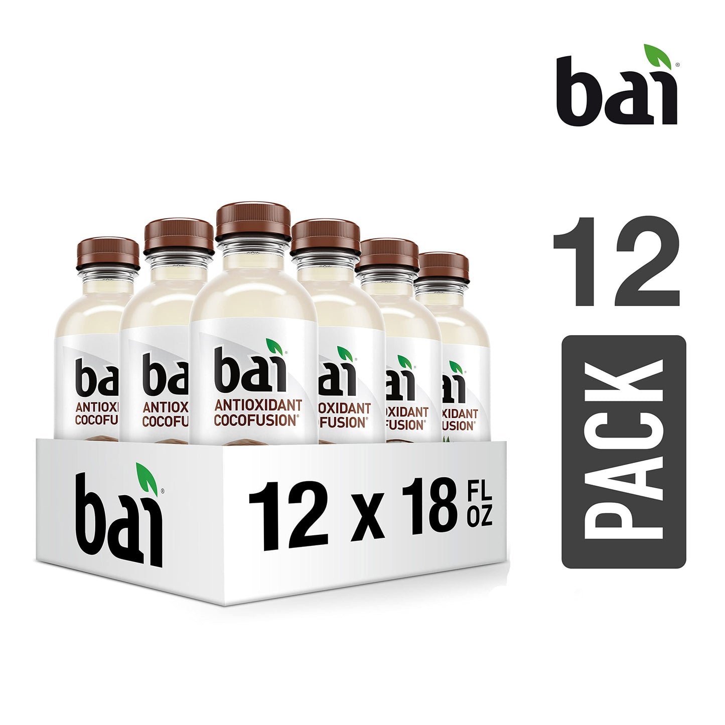 Bai Coconut Flavored Water Variety Pack III - 12 Pack, 18 Fl Oz, Assorted Flavors: Molokai Coconut, Madagascar Coconut Mango, Puna Coconut Pineapple
