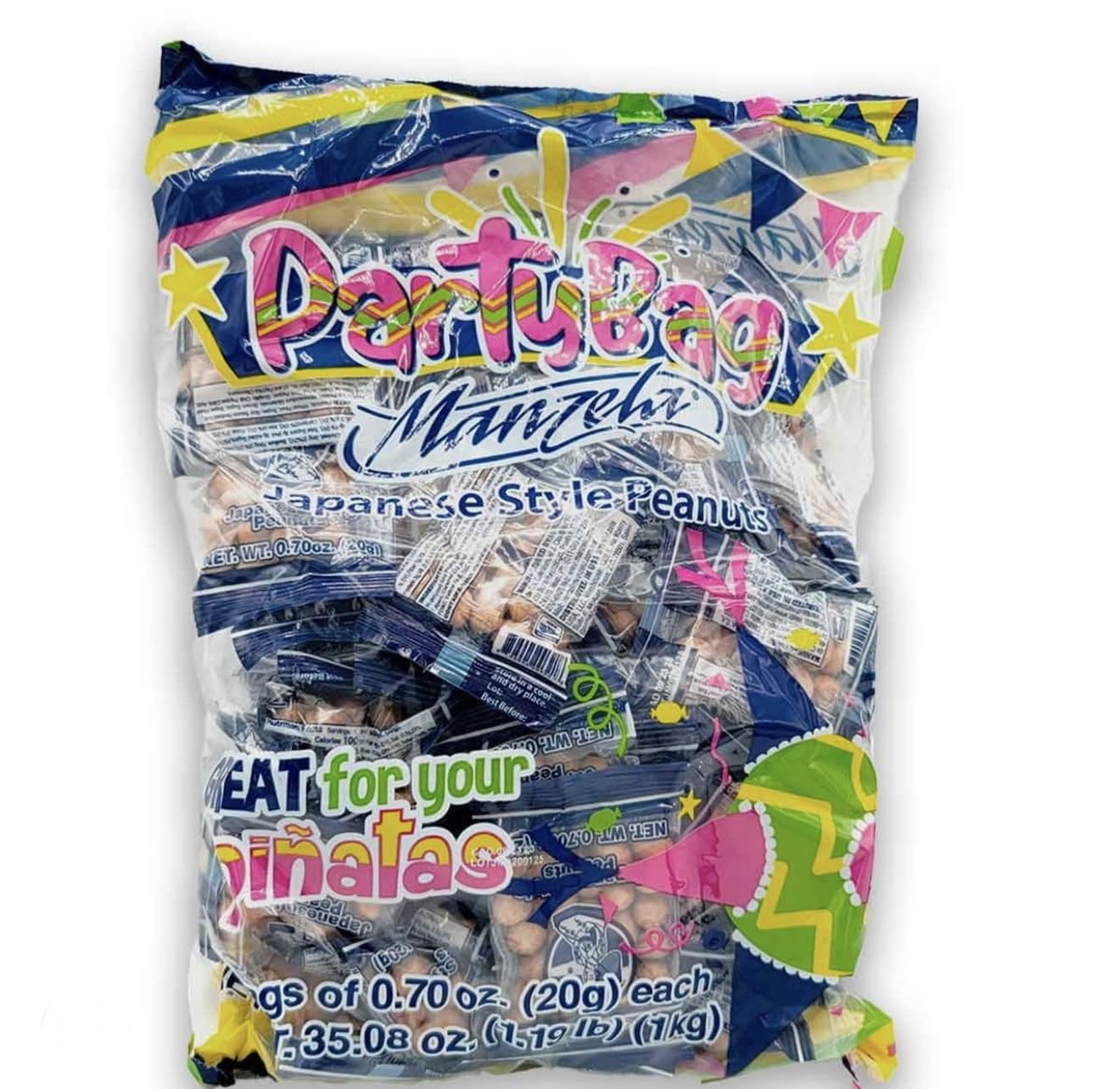 Manzela Pinateros cacahuete Japanese style Peanuts of Ideal Para Tus Piatas 20g/0.7oz 50 Counts
