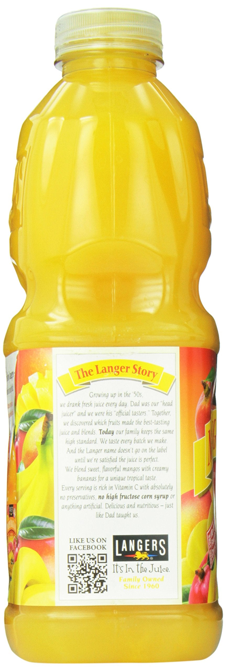 Langers Juice, Mango Banana Nectar, 64 Ounce (Pack Of 8)