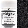 Hobbyland Edible Glittery Flakes (Black Glitter Flakes, 1/4 oz)