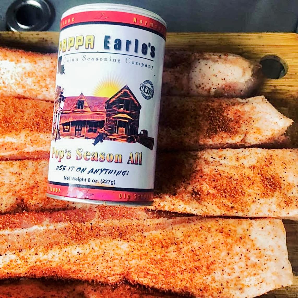 Poppa Earle's Seasoning (Cajun Seasoning Company) Gluten Free and No MSG All Purpose Seasoning ''Pops Season-all'' Pack of 3 (8)