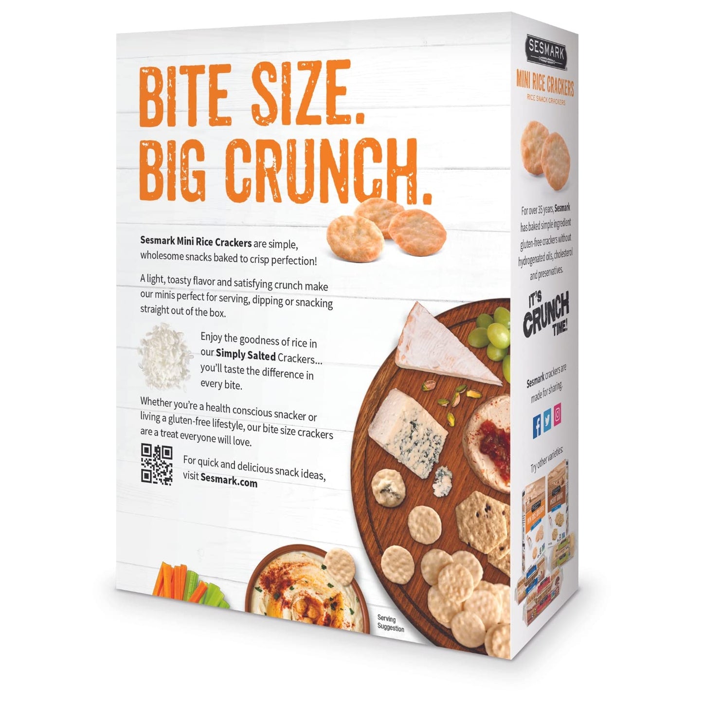 Sesmark Mini Rice Crackers Simply Salted - Gluten Free Rice Crackers Non Gmo Project Verified - 5.25 Oz. (Pack Of 6)